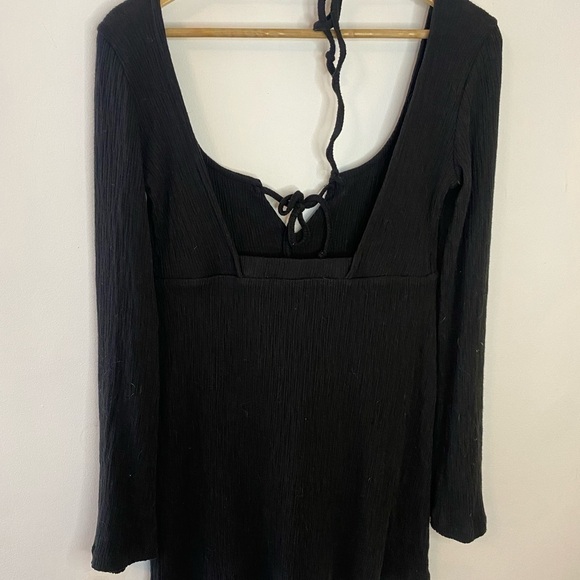 NWOT Free People Beach Brynne Black Bell Sleeve Mini - Picture 2 of 10